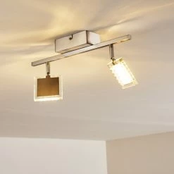 Hofstein Piney Deckenleuchte LED Nickel-Matt, 2-flammig -Bürolampen Verkäufe piney deckenleuchte h3157084 do2 8