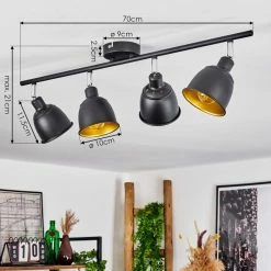 Hofstein Pistrino Deckenleuchte Chrom, Schwarz, 4-flammig -Bürolampen Verkäufe pistrino deckenleuchte h3017609 3