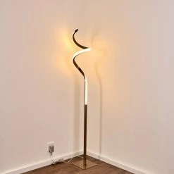 Hofstein Pitasch Stehleuchte LED Nickel-Matt, 1-flammig -Bürolampen Verkäufe pitasch stehleuchte h3299104 do1 6