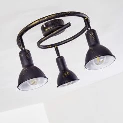 Hofstein Polmak Deckenleuchte Schwarz-Gold, 3-flammig -Bürolampen Verkäufe polmak deckenleuchte h3092361 do1 13