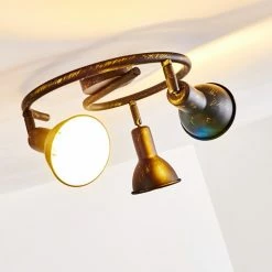 Hofstein Polmak Deckenleuchte Schwarz-Gold, 3-flammig -Bürolampen Verkäufe polmak deckenleuchte h3092361 do1 2