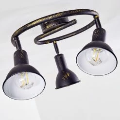Hofstein Polmak Deckenleuchte Schwarz-Gold, 3-flammig -Bürolampen Verkäufe polmak deckenleuchte h3092361 do1 3