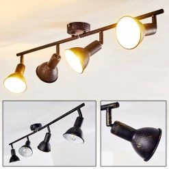 Hofstein Polmak Deckenleuchte Schwarz-Gold, 4-flammig -Bürolampen Verkäufe polmak deckenleuchte h3092378 do1 19