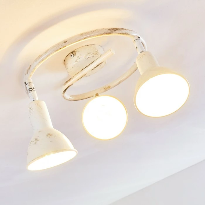 Hofstein Polmak Deckenleuchte Weiß, Gold, 3-flammig 11 Hofstein Polmak Deckenleuchte Weiß, Gold, 3-flammig – Bild 11