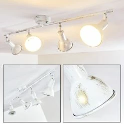 Hofstein Polmak Deckenleuchte Weiß, Gold, 4-flammig