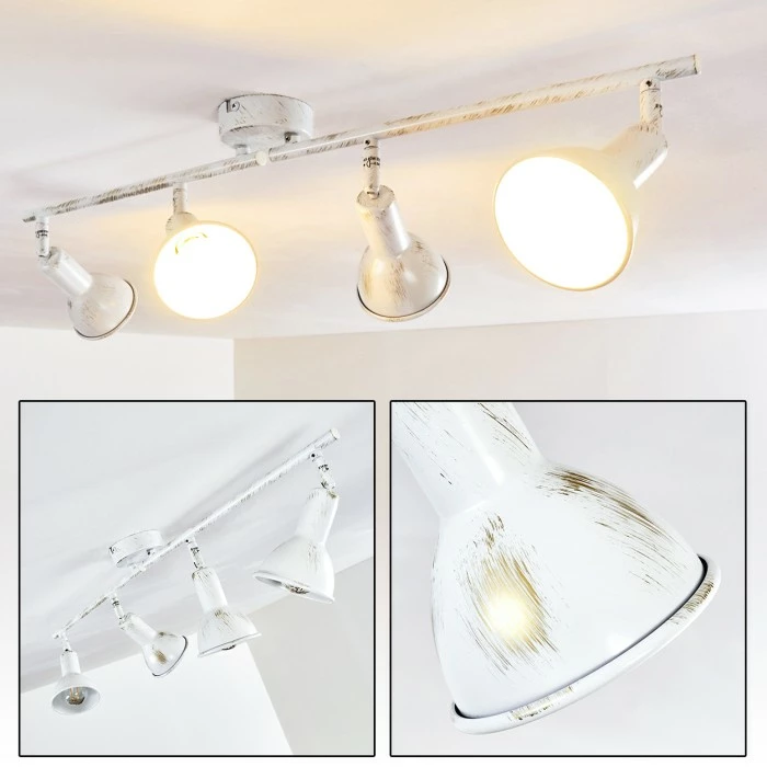 Hofstein Polmak Deckenleuchte Weiß, Gold, 4-flammig 1 Hofstein Polmak Deckenleuchte Weiß, Gold, 4-flammig