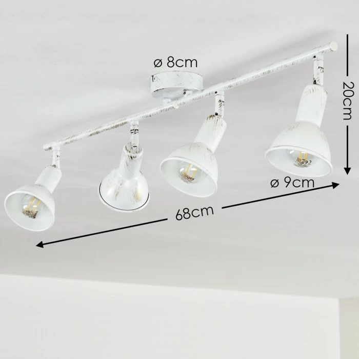 Hofstein Polmak Deckenleuchte Weiß, Gold, 4-flammig 2 Hofstein Polmak Deckenleuchte Weiß, Gold, 4-flammig – Bild 2
