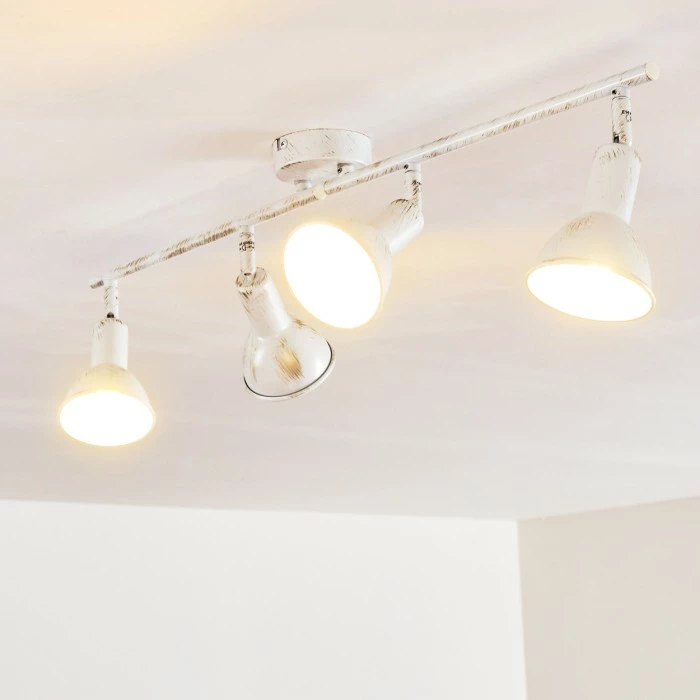 Hofstein Polmak Deckenleuchte Weiß, Gold, 4-flammig 5 Hofstein Polmak Deckenleuchte Weiß, Gold, 4-flammig – Bild 5