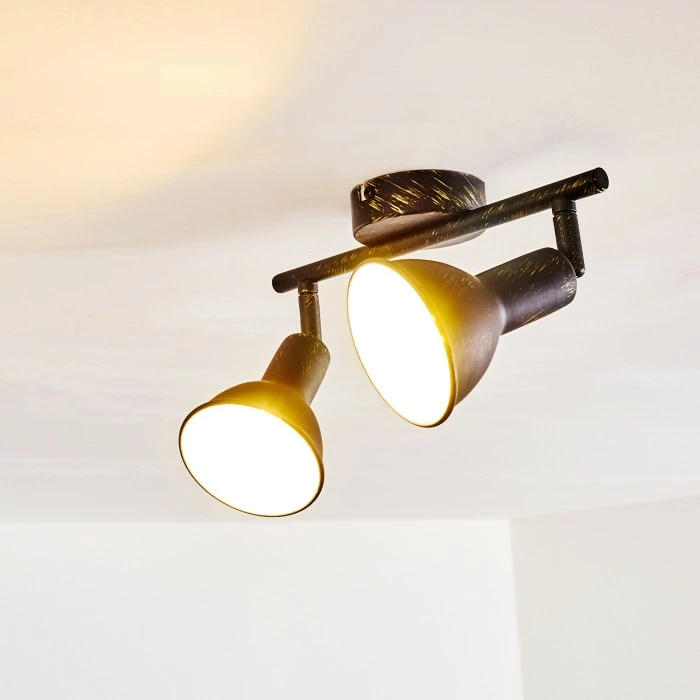 Hofstein Polmak Deckenspot Schwarz-Gold, 2-flammig 12 Hofstein Polmak Deckenspot Schwarz-Gold, 2-flammig – Bild 12