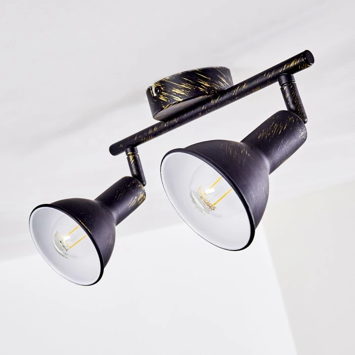 Hofstein Polmak Deckenspot Schwarz-Gold, 2-flammig 13 Hofstein Polmak Deckenspot Schwarz-Gold, 2-flammig – Bild 13