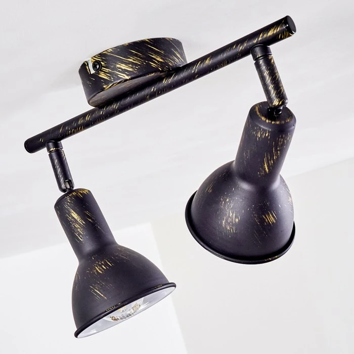 Hofstein Polmak Deckenspot Schwarz-Gold, 2-flammig 18 Hofstein Polmak Deckenspot Schwarz-Gold, 2-flammig – Bild 18
