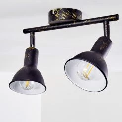 Hofstein Polmak Deckenspot Schwarz-Gold, 2-flammig 25 Hofstein Polmak Deckenspot Schwarz-Gold, 2-flammig -Bürolampen Verkäufe polmak deckenspot h3092354 do1 5