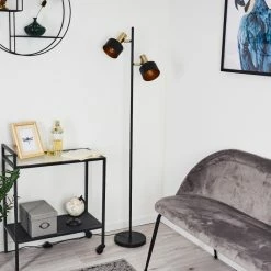 Hofstein Pretoria Stehleuchte Schwarz, Altmessing, 2-flammig -Bürolampen Verkäufe pretoria stehleuchte h3413982 13