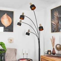 Hofstein Pretoria Stehleuchte Schwarz, Altmessing, 5-flammig -Bürolampen Verkäufe pretoria stehleuchte h3443507 9