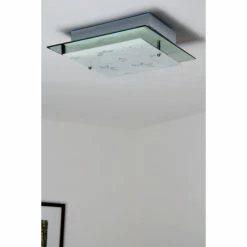 Hofstein Rabat Deckenleuchte Transparent, Klar, 2-flammig -Bürolampen Verkäufe rabat deckenleuchte h03 16