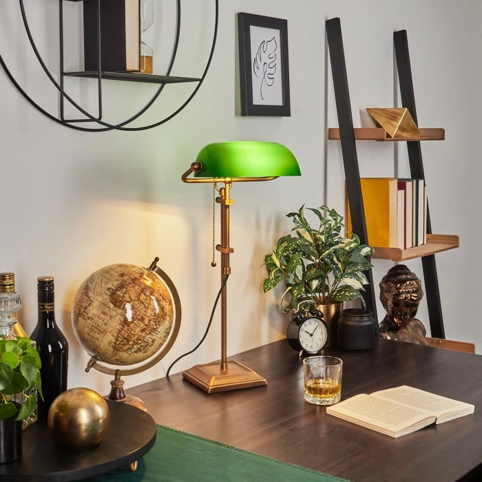 Hofstein Ragaz Bankerlampe Bronze, 1-flammig 1 Hofstein Ragaz Bankerlampe Bronze, 1-flammig