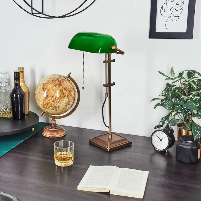 Hofstein Ragaz Bankerlampe Bronze, 1-flammig 2 Hofstein Ragaz Bankerlampe Bronze, 1-flammig – Bild 2