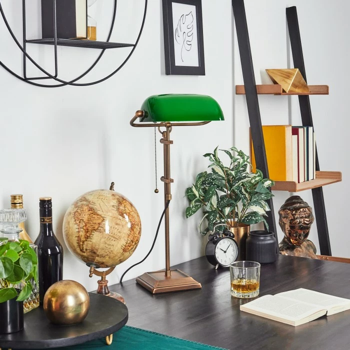 Hofstein Ragaz Bankerlampe Bronze, 1-flammig 11 Hofstein Ragaz Bankerlampe Bronze, 1-flammig – Bild 11