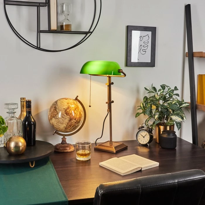 Hofstein Ragaz Bankerlampe Bronze, 1-flammig 7 Hofstein Ragaz Bankerlampe Bronze, 1-flammig – Bild 7