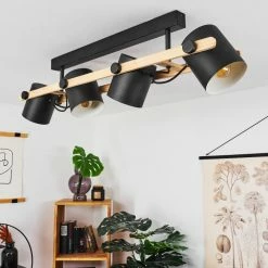 Hofstein Rebbenas Deckenleuchte Schwarz, Naturfarben, 4-flammig -Bürolampen Verkäufe rebbenas deckenleuchte h3442531 13