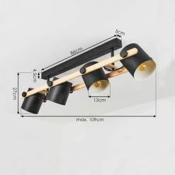 Hofstein Rebbenas Deckenleuchte Schwarz, Naturfarben, 4-flammig -Bürolampen Verkäufe rebbenas deckenleuchte h3442531 3