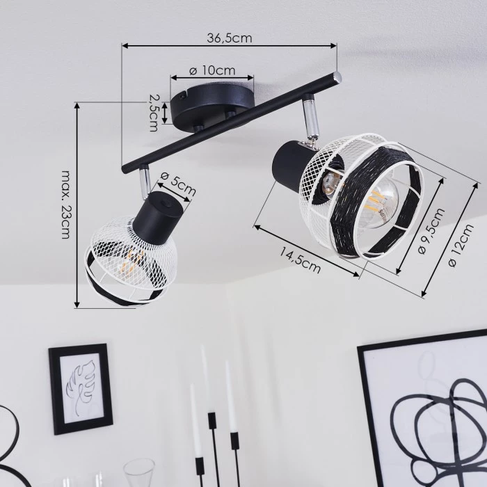 Hofstein Revsbotn Deckenleuchte Chrom, Schwarz, 2-flammig 4 Hofstein Revsbotn Deckenleuchte Chrom, Schwarz, 2-flammig – Bild 4