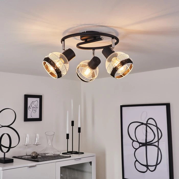 Hofstein Revsbotn Deckenleuchte Chrom, Schwarz, 3-flammig 1 Hofstein Revsbotn Deckenleuchte Chrom, Schwarz, 3-flammig