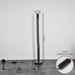 Hofstein Rodeche Stehleuchte LED Nickel-Matt, Schwarz, 1-flammig -Bürolampen Verkäufe rodeche stehleuchte h3439401 3