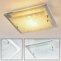 Hofstein Rusty Deckenleuchte Grau, Transparent, Klar, 2-flammig