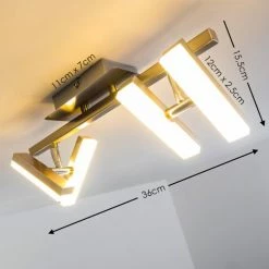 Hofstein Sakami Deckenleuchte LED Nickel-Matt, 4-flammig -Bürolampen Verkäufe sakami deckenleuchte h3000557 1