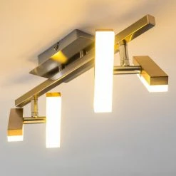 Hofstein Sakami Deckenleuchte LED Nickel-Matt, 4-flammig -Bürolampen Verkäufe sakami deckenleuchte h3000557 12