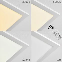 Hofstein Salmi Deckenpanel LED Aluminium, Weiß, 1-flammig, Fernbedienung -Bürolampen Verkäufe salmi deckenpanel h3311974 8