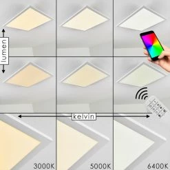 Hofstein Salmi Deckenpanel LED Aluminium, Weiß, 1-flammig, Fernbedienung 24 Hofstein Salmi Deckenpanel LED Aluminium, Weiß, 1-flammig, Fernbedienung -Bürolampen Verkäufe salmi deckenpanel h3311998 4