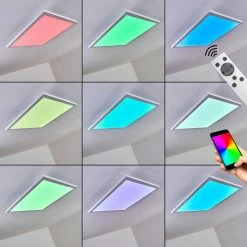 Hofstein Salmi Deckenpanel LED Weiß, 1-flammig, Fernbedienung, Farbwechsler -Bürolampen Verkäufe salmi deckenpanel h3325452 10