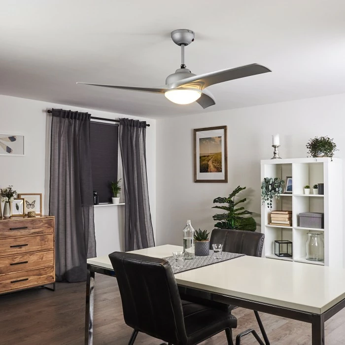 Hofstein Sanford Deckenventilator Silber, 1-flammig, Fernbedienung 4 Hofstein Sanford Deckenventilator Silber, 1-flammig, Fernbedienung – Bild 4