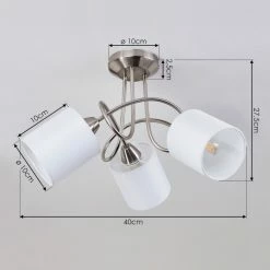 Hofstein Saura Deckenleuchte Nickel-Matt, 3-flammig -Bürolampen Verkäufe saura deckenleuchte h3434512 3