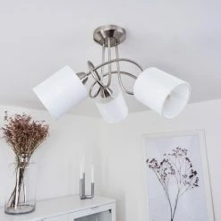 Hofstein Saura Deckenleuchte Nickel-Matt, 3-flammig -Bürolampen Verkäufe saura deckenleuchte h3434512 9