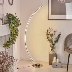 Hofstein Scar RGB Bogenlampe LED Nickel-Matt, 1-flammig, Fernbedienung, Farbwechsler -Bürolampen Verkäufe scar rgb bogenlampe h3266052 do4 8