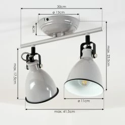 Hofstein Selki Deckenleuchte Grau, 2-flammig -Bürolampen Verkäufe selki deckenleuchte h3018941 3