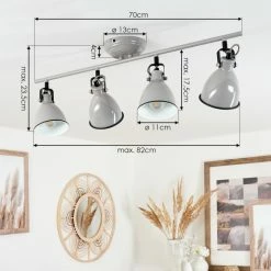 Hofstein Selki Deckenleuchte Grau, 4-flammig -Bürolampen Verkäufe selki deckenleuchte h3018965 3
