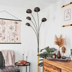 Hofstein Siamado Stehleuchte Nickel-Matt, Holz dunkel, 5-flammig -Bürolampen Verkäufe siamado stehleuchte h3443651 9