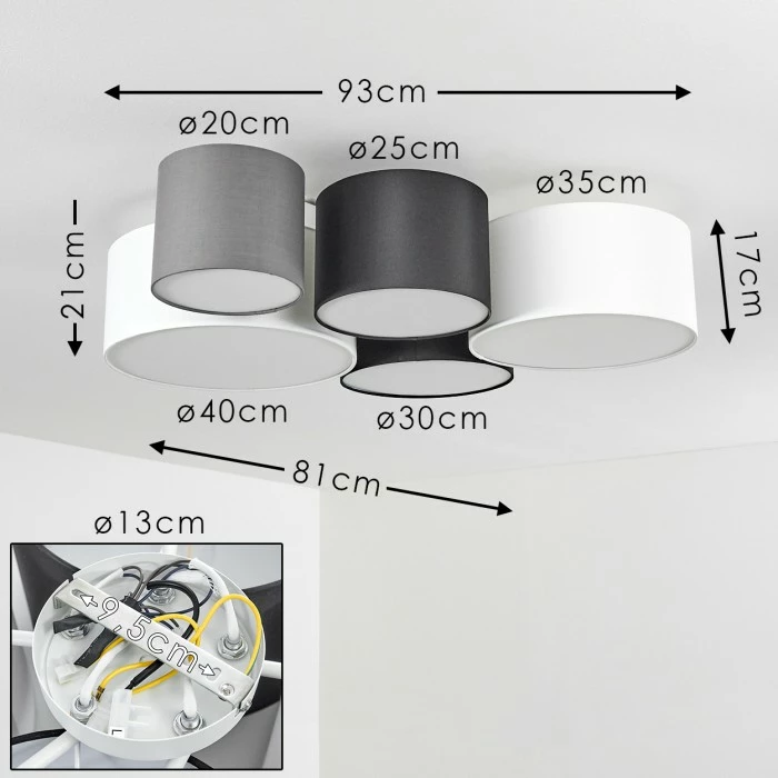 Hofstein Skelbaek Deckenleuchte Weiß, 5-flammig 2 Hofstein Skelbaek Deckenleuchte Weiß, 5-flammig – Bild 2