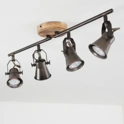 Hofstein Skodsbol Deckenleuchte Grau, Hellbraun, Stahl gebürstet, 4-flammig -Bürolampen Verkäufe skodsbol deckenleuchte h3350232 17