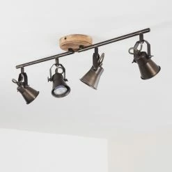 Hofstein Skodsbol Deckenleuchte Grau, Hellbraun, Stahl gebürstet, 4-flammig -Bürolampen Verkäufe skodsbol deckenleuchte h3350232 19