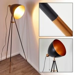 Hofstein Sorsele Stehleuchte Schwarz, Kupferfarben, 1-flammig