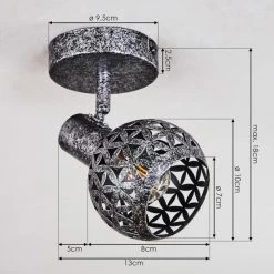 Hofstein Stavik Deckenleuchte Schwarz, Silber, 1-flammig -Bürolampen Verkäufe stavik deckenleuchte h3431962 3