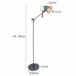 Steinhauer Dolphin Stehleuchte Grün, 1-flammig -Bürolampen Verkäufe steinhauer dolphin stehleuchte 1325g 12