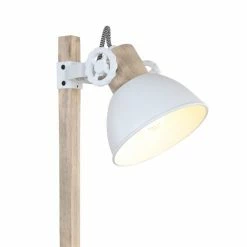Steinhauer Gearwood Tischleuchte Weiß, Holz dunkel, 1-flammig -Bürolampen Verkäufe steinhauer gearwood tischleuchte 2665w 2