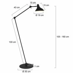 Steinhauer Kasket Stehleuchte Schwarz, Weiß, 1-flammig -Bürolampen Verkäufe steinhauer kasket stehleuchte 2691zw 10