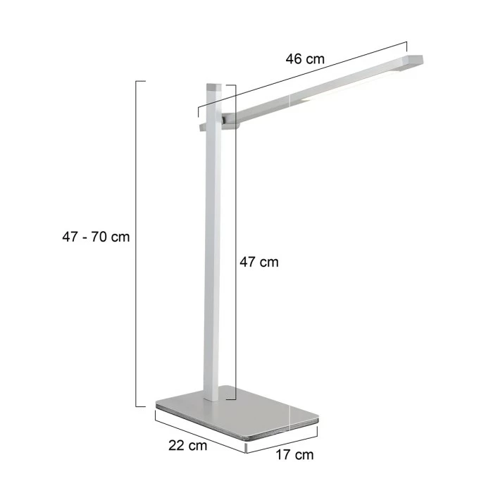 Steinhauer Stekk Tischleuchte LED Edelstahl, Weiß, 1-flammig 7 Steinhauer Stekk Tischleuchte LED Edelstahl, Weiß, 1-flammig – Bild 7